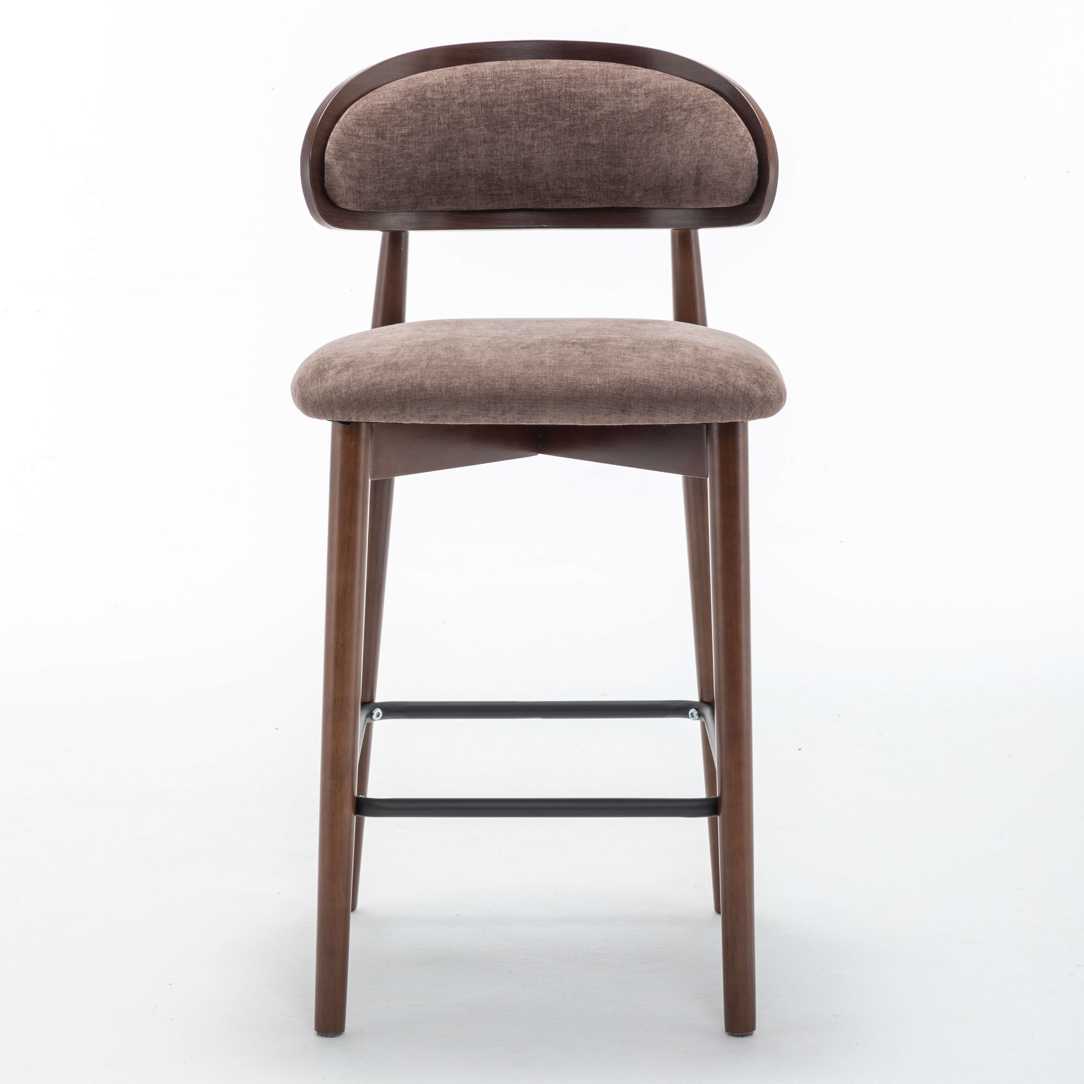 SEYNAR Set of 2/4 Mid-Century Modern 37.4" Bar Stools with Chenille Upholstery
