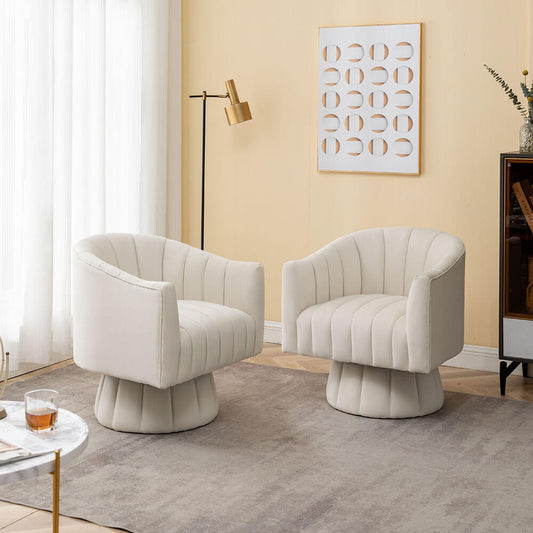 SEYNAR Accent Chair Mid Century 360 Degree Swivel Chair Set of 2/Single