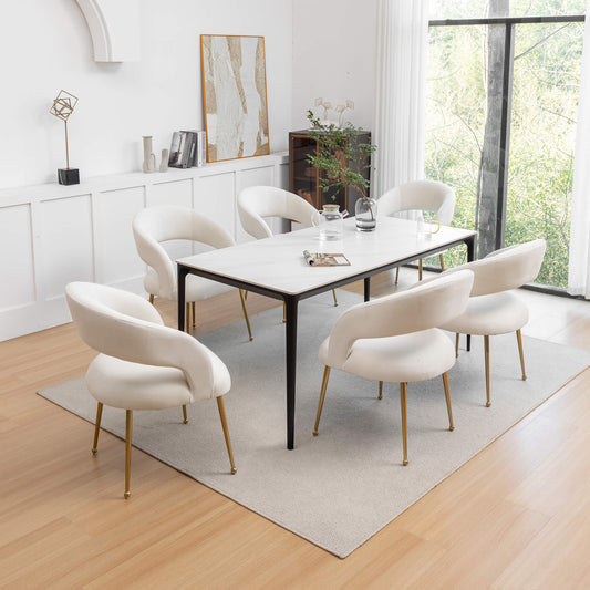 SEYNAR Mid Century Modern Velvet Upolstered Open-Back Dining Chair Set of 2/4/6