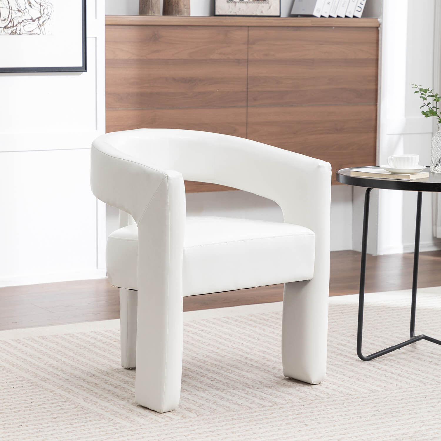 SEYNAR Modern Glam PU Leather Upholstered Dining Chair