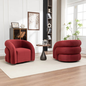 SEYNAR Modern Glam Velvet 360 Degree Swivel Accent Armchair with Tufted Back