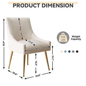 SEYNAR Modern Glam Velvet Dining Chair Set of 2/4/6 with Rear Handle
