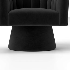 SEYNAR Modern Glam Velvet Upholstered Round Swivel Accent Arm Barrel Chair for Living Room(Single/Set of 2)