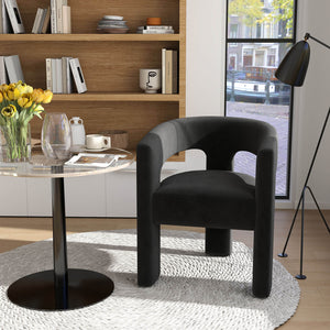 SEYNAR Modern Glam Velvet Upholstered Dining Chair, Open-Back Accent Chair