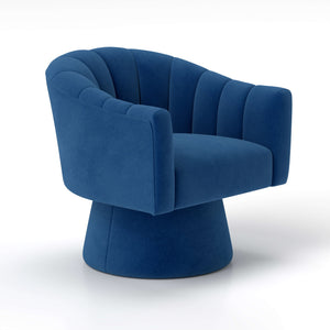 SEYNAR Modern Glam Velvet Upholstered Round Swivel Accent Arm Barrel Chair for Living Room(Single/Set of 2)