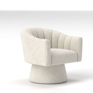SEYNAR Modern Glam Velvet Upholstered Round Swivel Accent Arm Barrel Chair for Living Room(Single/Set of 2)