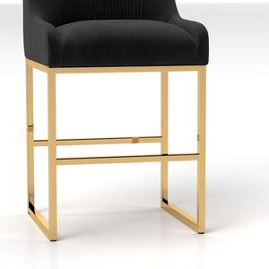 SEYNAR Modern Glam Velvet Golden Matel Frame Counter or High Bar Stools Set of 2/4