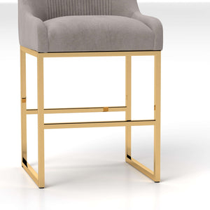 SEYNAR Modern Glam Velvet Golden Matel Frame Counter or High Bar Stools Set of 2/4
