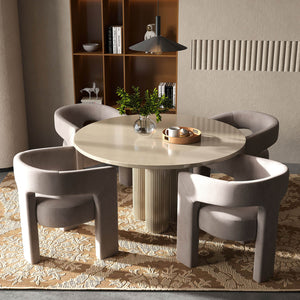SEYNAR Modern Glam Velvet Upholstered Dining Chair, Open-Back Accent Chair