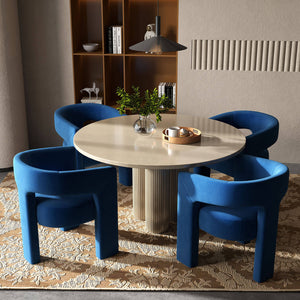 SEYNAR Modern Glam Velvet Upholstered Dining Chair, Open-Back Accent Chair