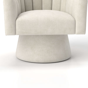 SEYNAR Modern Glam Velvet Upholstered Round Swivel Accent Arm Barrel Chair for Living Room(Single/Set of 2)