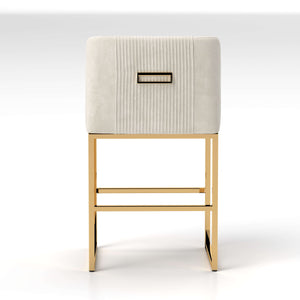 SEYNAR Modern Glam Velvet Golden Matel Frame Counter or High Bar Stools Set of 2/4