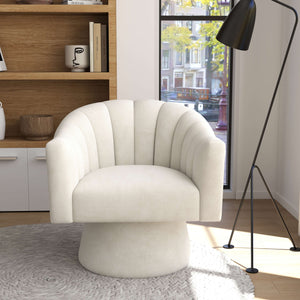 SEYNAR Modern Glam Velvet Upholstered Round Swivel Accent Arm Barrel Chair for Living Room(Single/Set of 2)