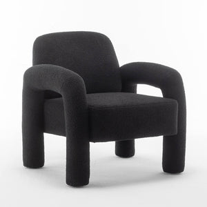 SEYNAR Modern Teddy Fabric Accent Chair with Sleek Legs (Single/Set of 2)