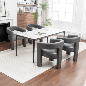 SEYNAR Modern Glam PU Leather Upholstered Dining Chair