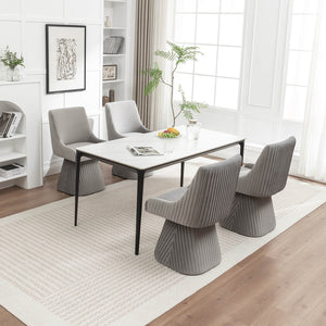 SEYNAR Modern Velvet 360 Degree Swivel Armless Dining chair(Single/Set of 2/4/6)