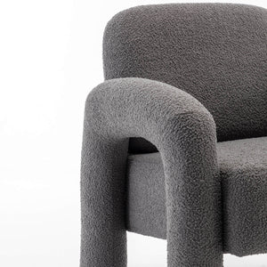 SEYNAR Modern Teddy Fabric Accent Chair with Sleek Legs (Single/Set of 2)