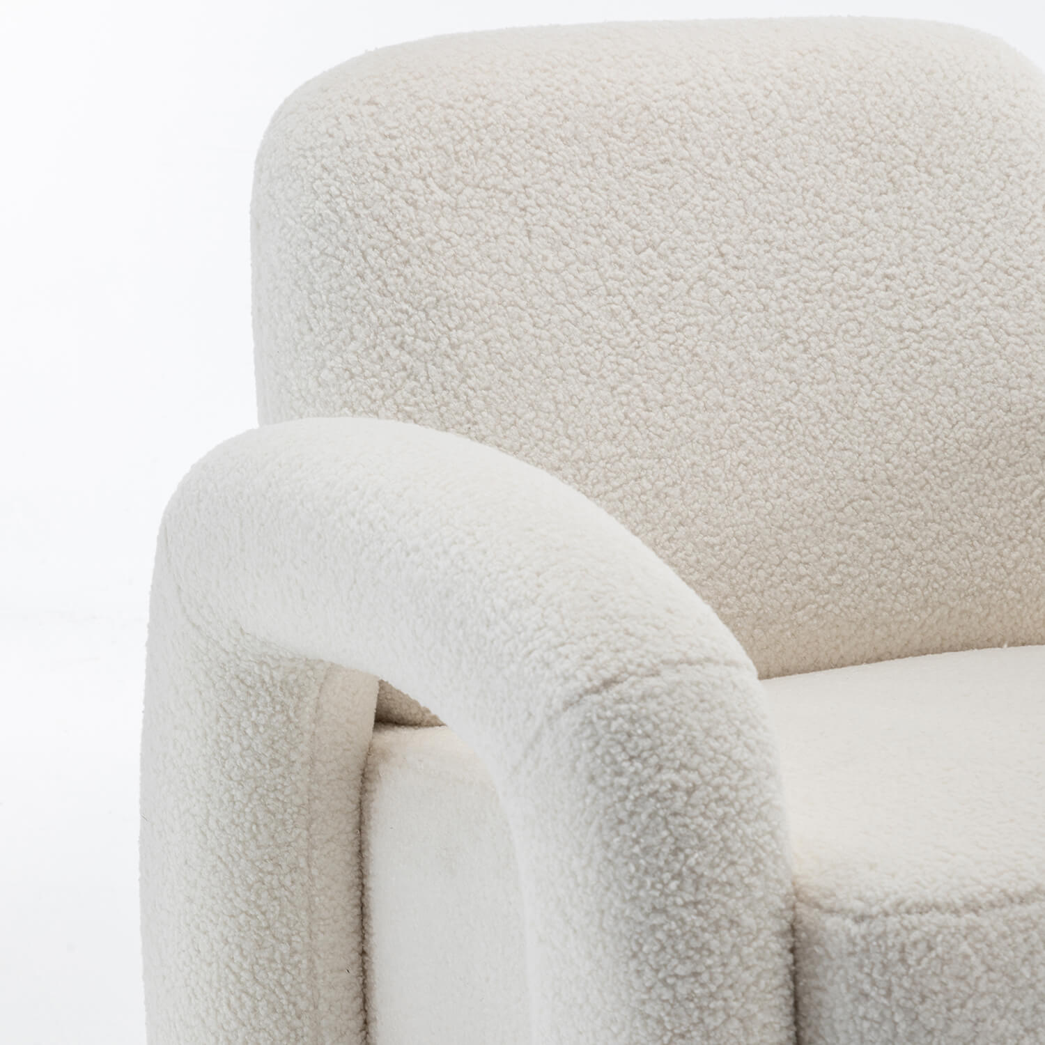 SEYNAR Modern Teddy Fabric Accent Chair with Sleek Legs (Single/Set of 2)