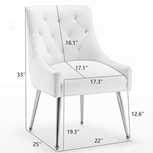 SEYNAR Modern Dining Chairs Set of 2/4/6, Upholstered Accent Chair Tufted Back Armless Chair with Back Pull