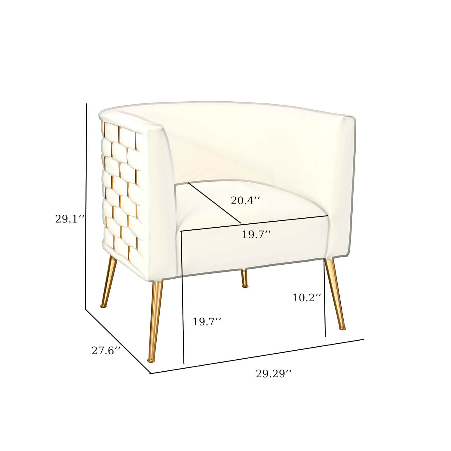 SEYNAR Mid-Century Modern Velvet Barrel Accent Chair, Round Upholstered Living Room Chair with Gold Finish Metal Base(Single/Set of 2)
