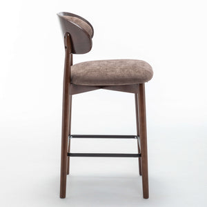 SEYNAR Set of 2/4 Mid-Century Modern 37.4" Bar Stools with Chenille Upholstery