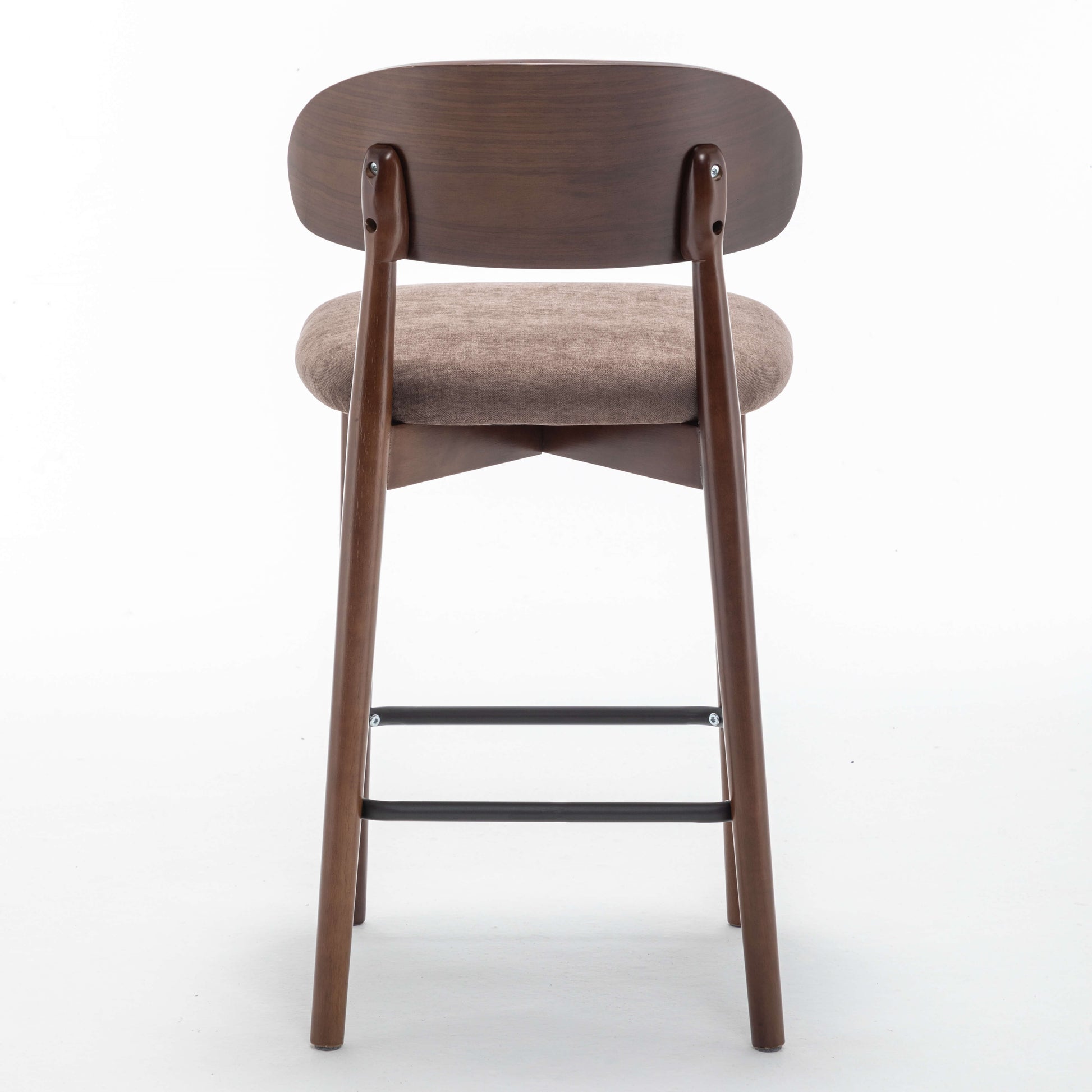 SEYNAR Set of 2/4 Mid-Century Modern 37.4" Bar Stools with Chenille Upholstery