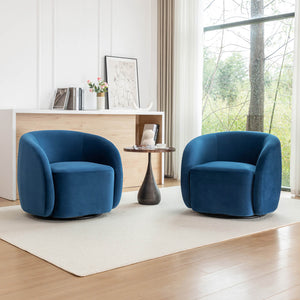 SEYNAR Modern Glam Velvet Upholstered 360 Degree Swivel Accent Armchair, 1 Chair or Set of 2