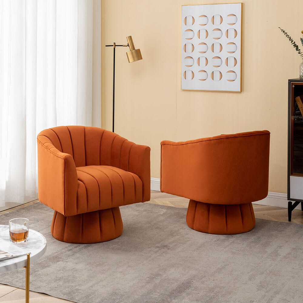 SEYNAR Accent Chair Mid Century 360 Degree Swivel Chair Set of 2/Single