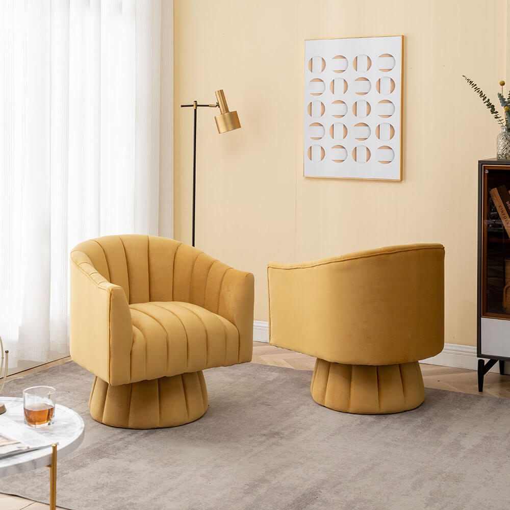 SEYNAR Accent Chair Mid Century 360 Degree Swivel Chair Set of 2/Single
