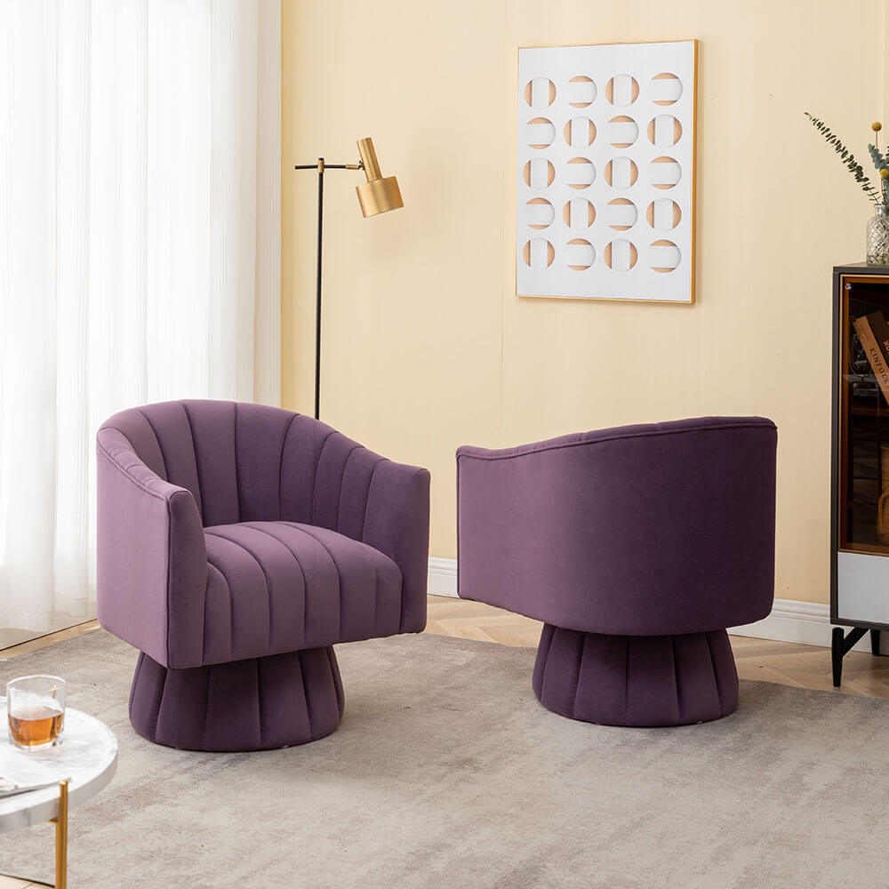 SEYNAR Accent Chair Mid Century 360 Degree Swivel Chair Set of 2/Single