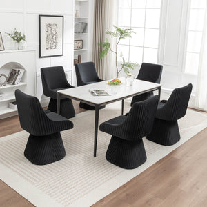 SEYNAR Modern Velvet 360 Degree Swivel Armless Dining chair(Single/Set of 2/4/6)