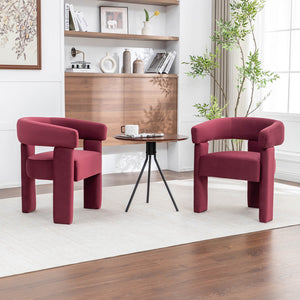 SEYNAR Modern Velvet Accent Chair, Upholstered Barrel Armchair with Curved Back and Thickened Padded Seat,Single chair or Set of 2/4/6