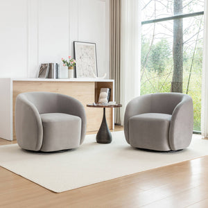 SEYNAR Modern Glam Velvet Upholstered 360 Degree Swivel Accent Armchair, 1 Chair or Set of 2