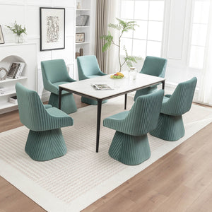 SEYNAR Modern Velvet 360 Degree Swivel Armless Dining chair(Single/Set of 2/4/6)