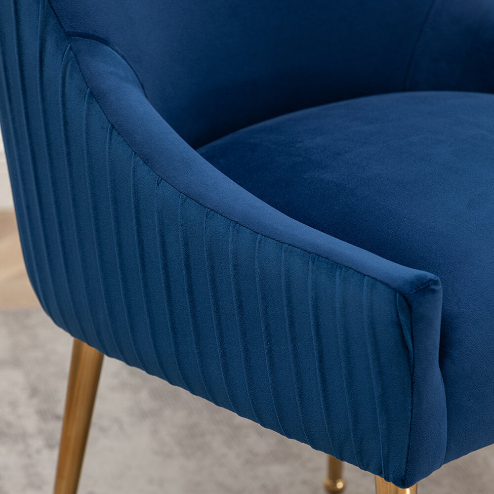 SEYNAR Modern Glam Boucle Pleated Velvet Dining Chair or Vanity Chair Set of 2/4/6