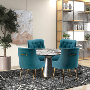 SEYNAR Modern Dining Chairs Set of 2/4/6, Upholstered Accent Chair Tufted Back Armless Chair with Back Pull