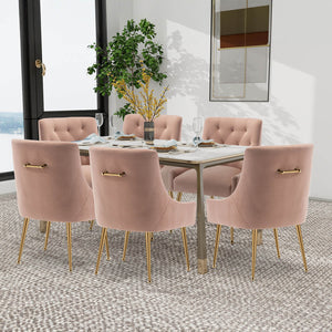 SEYNAR Modern Dining Chairs Set of 2/4/6, Upholstered Accent Chair Tufted Back Armless Chair with Back Pull