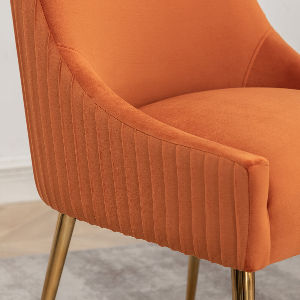 SEYNAR Modern Glam Boucle Pleated Velvet Dining Chair or Vanity Chair Set of 2/4/6