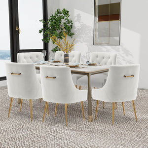 SEYNAR Modern Dining Chairs Set of 2/4/6, Upholstered Accent Chair Tufted Back Armless Chair with Back Pull