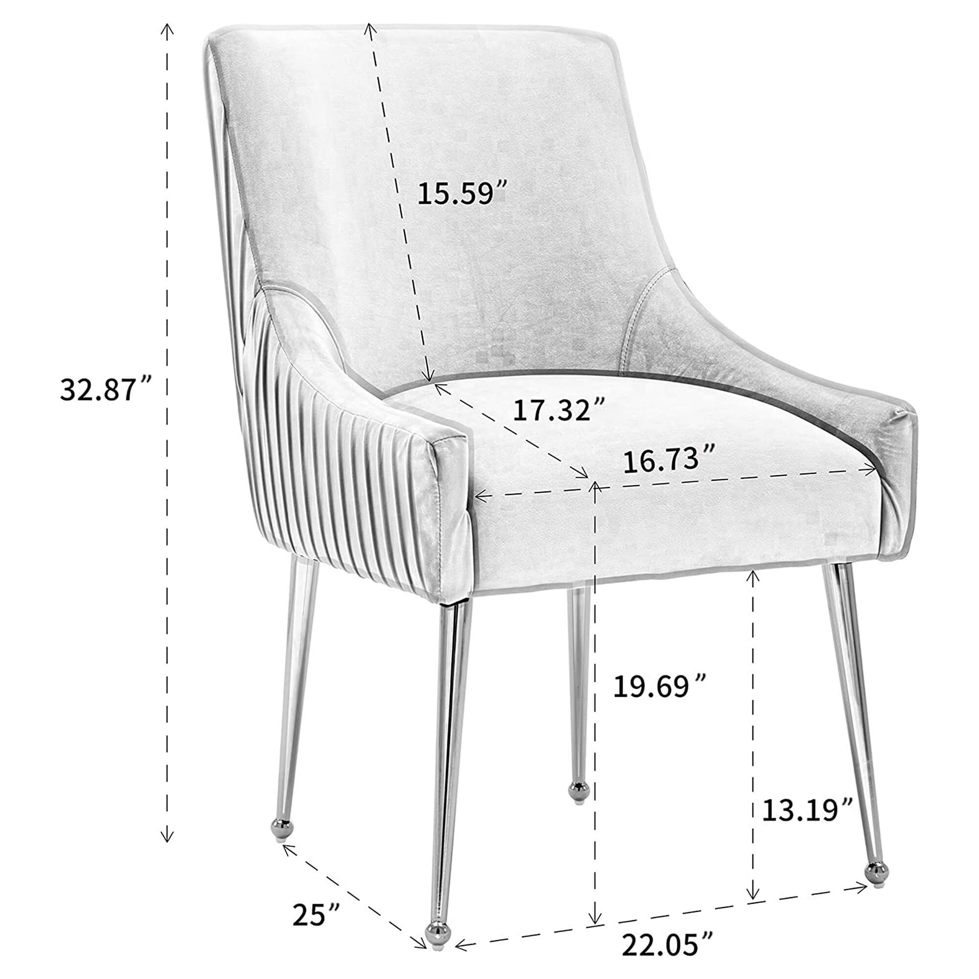 SEYNAR Modern Glam Boucle Pleated Velvet Dining Chair or Vanity Chair Set of 2/4/6