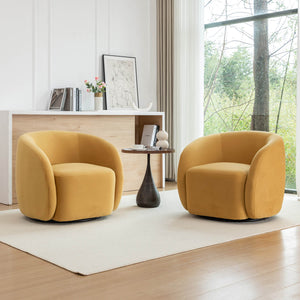 SEYNAR Modern Glam Velvet Upholstered 360 Degree Swivel Accent Armchair, 1 Chair or Set of 2