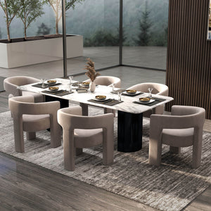 SEYNAR Modern Glam Velvet Upholstered Dining Chair, Open-Back Accent Chair