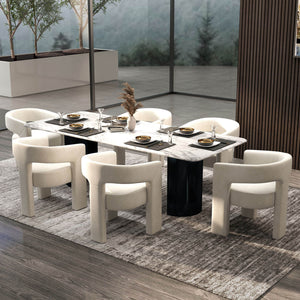 SEYNAR Modern Glam Velvet Upholstered Dining Chair, Open-Back Accent Chair