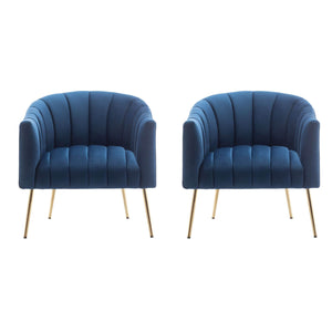 SEYNAR Modern Velvet Accent Chair,Round Upholstered Barrel Chair for Living Room