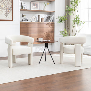 SEYNAR Modern Velvet Accent Chair, Upholstered Barrel Armchair with Curved Back and Thickened Padded Seat,Single chair or Set of 2/4/6