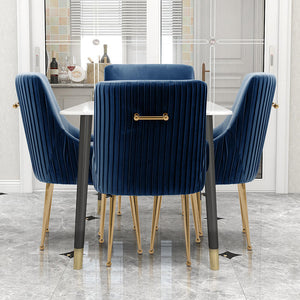 SEYNAR Modern Glam Boucle Pleated Velvet Dining Chair or Vanity Chair Set of 2/4/6