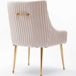 SEYNAR Modern Glam Boucle Pleated Velvet Dining Chair or Vanity Chair Set of 2/4/6
