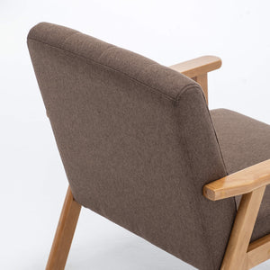SEYNAR Mid-Century Linen Button-Tufted Accent Chair with Solid Wood Frame(Single/Set of 2)