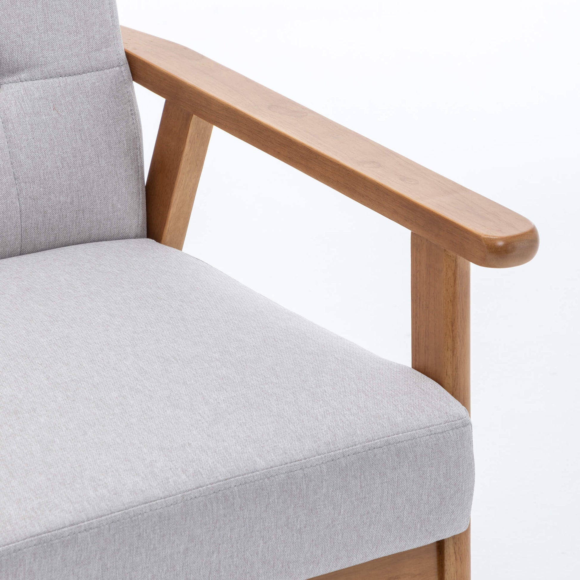 SEYNAR Mid-Century Linen Button-Tufted Accent Chair with Solid Wood Frame(Single/Set of 2)