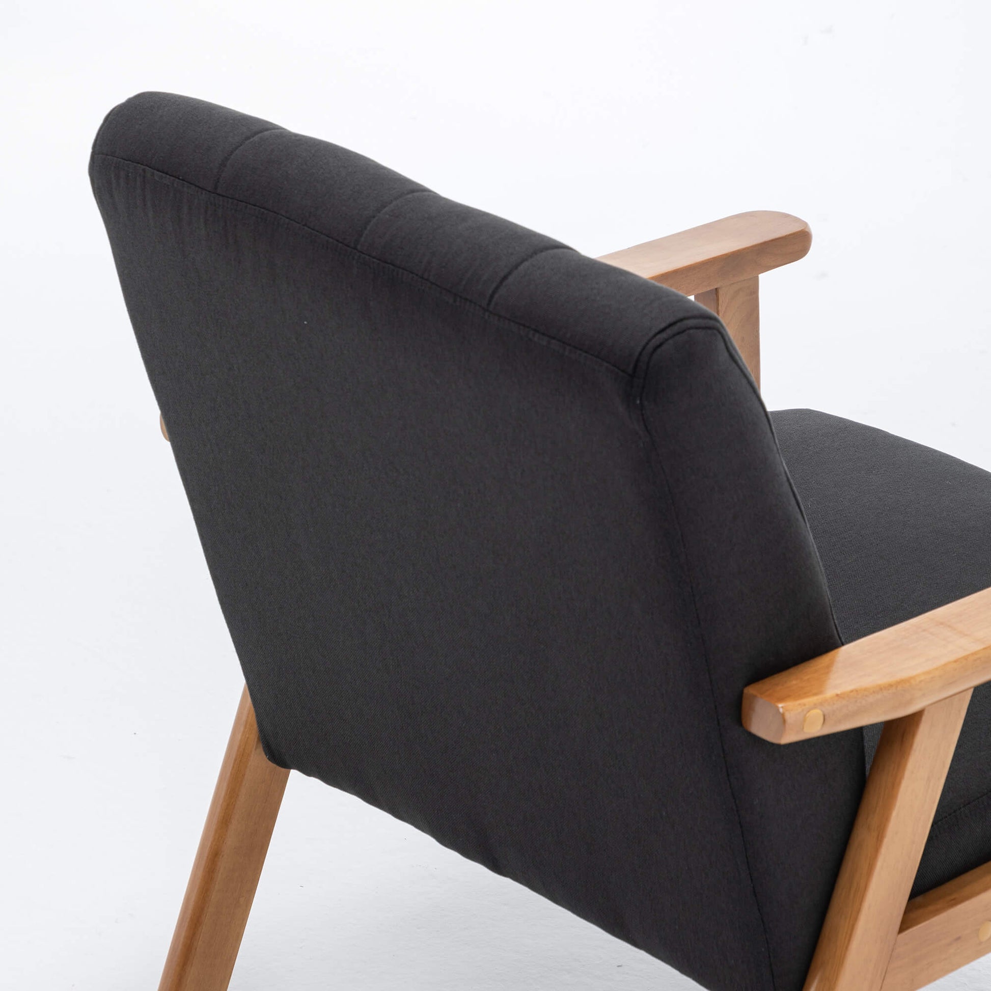 SEYNAR Mid-Century Linen Button-Tufted Accent Chair with Solid Wood Frame(Single/Set of 2)
